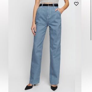 NWT Reformation wilder painter high rise pinstripe jeans